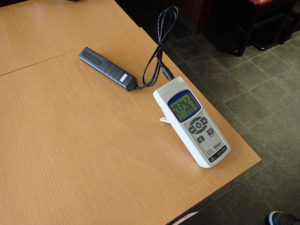 二酸化炭素の濃度を測定しました(建築設備定期検査)。